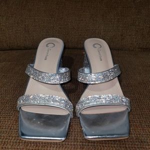 Journee Collection Silver Heel Sandals